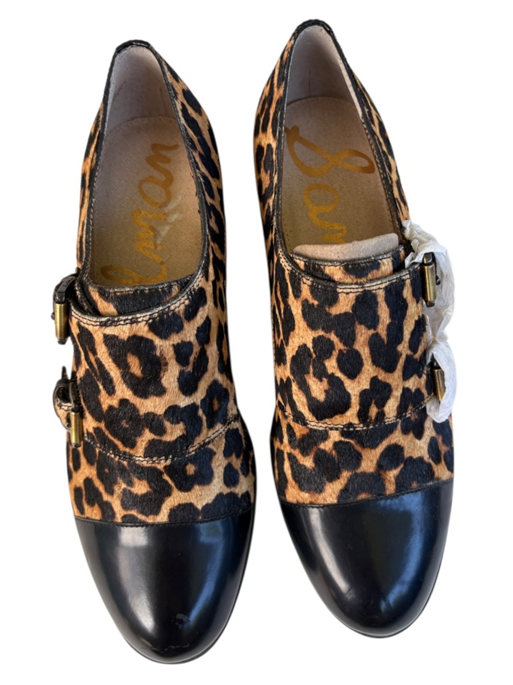 NWOT Sam Edelman Calf Hair Melanie Buckle Loafers Size 7 - Picture 2 of 10